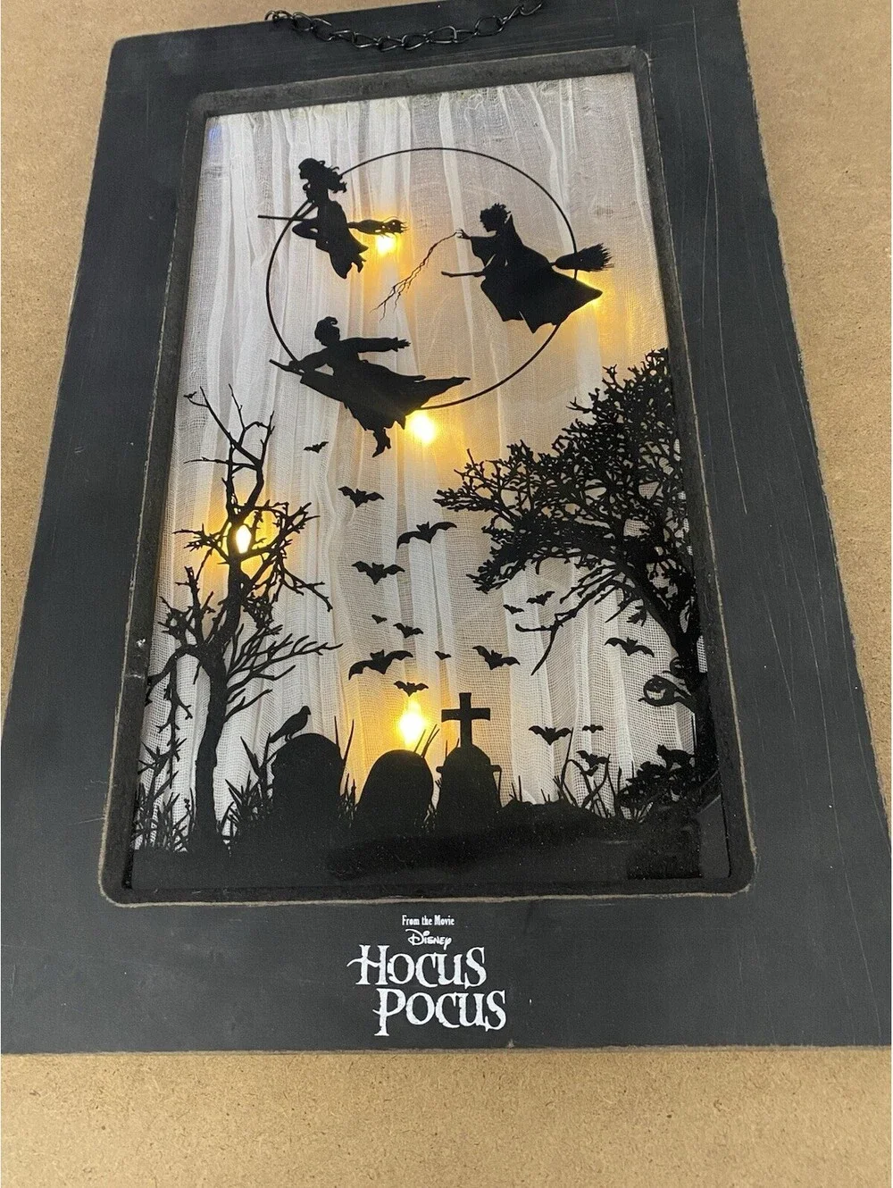 Spirit Halloween Disney Hocus Pocus Sanderson Sisters Light-Up Hang Window Sign